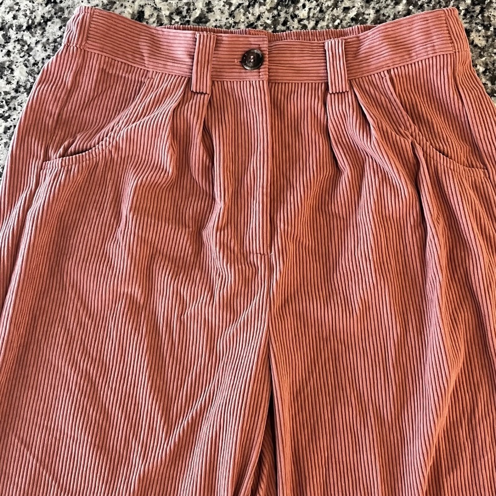 NWT Halara Corduroy Casual Pants Womens XL Pink Mid Rise Zipper Pocket - Picture 4 of 11